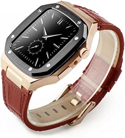 Czke kožni pojas narukvica narukvica metalna futrola za gledanje za Apple Watch Series 7 SE 6 5 4 3 IWATCH Modfied dodaci 41 mm 44