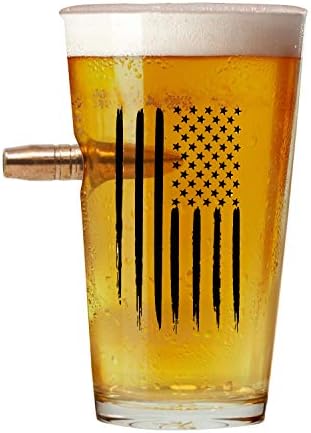 Čaše za piće s američkom zastavom .50 gauge, ručno dizajnirane, puhane čaše za vino velike veličine, domoljubni dar SAD-a . Čaša za