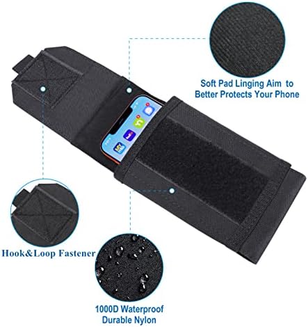 Heyqie Black Tactical Molle vodootporna torbica za mobitel, torba s teškim telefonima za iPhone 11 12 13 Pro Max manje 6,7 Telefon
