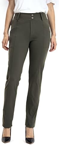 Xelorna za ženske joga haljine hlače ravne noge radne palice joga hlače visoki struk Business Business casual hlače s 6 džepa