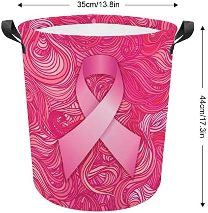 Trakasta košara za rublje s informacijama o raku dojke sklopiva košara za rublje torba za pohranu rublja s ručkama