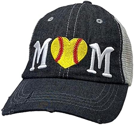 COCOMO Soul Womens softball mama šešir | Softball mama kap | Softball mama 306 tamno siva