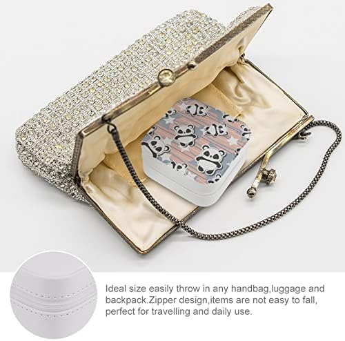 Kutija za nakit mala prijenosna putna torbica od PU kože organizator za pohranu prstenja, naušnica, ogrlica, narukvica-Slatka panda