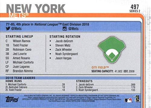2019 Topps 497 Citi Field New York Mets MLB Trgovačka kartica