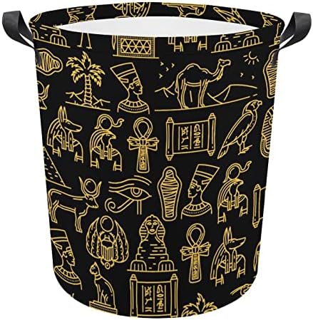 Drevni egipatski bogovi velika košara za rublje, torba za rublje s ručkama za prijenosnu upotrebu u studentskom domu