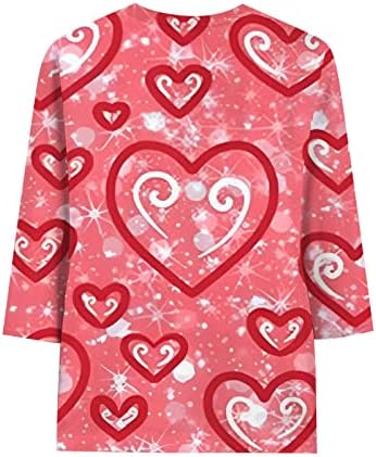 Jjhaevdy ženke slatka ljubavna tiskana tiskana vrhovi ljubavno srce slovo tweairt grafički grafički dugi rukav pulover vrhovi