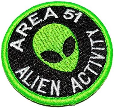 EM0134V68 Područje 51 Vanzemaljska aktivnost ET UFO vezeni flaster Whit Kuka Veličina 2,75 in.