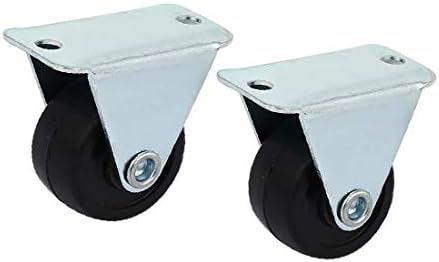 X-DERE 1-inčni gumeni metalni metalni kotači s fiksnim pločama kolica kolica 2pcs (1 'de goma de una sola rueda de metal fijo placa