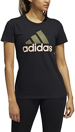 Adidas ženska značka sportske majice, crno/fokus maslina/halo rumenilo