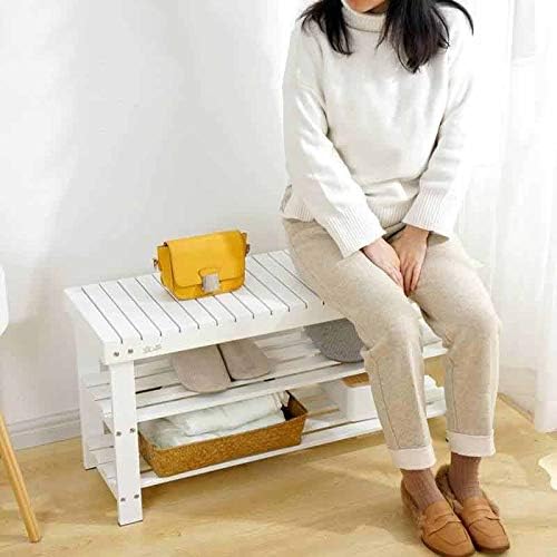 Tfiiexfl bijela klupa za cipele kući minimalistička vrata trijema mogu sjediti ormar za cipele jednostavni stalak za cipele s čvrstim