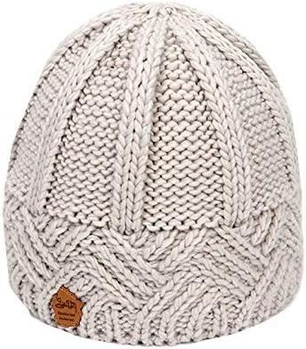Držite pokrivala za glavu zimski šešir toplo modne ženske pletene vunene bejzbolske kape s obrubljenim šeširima