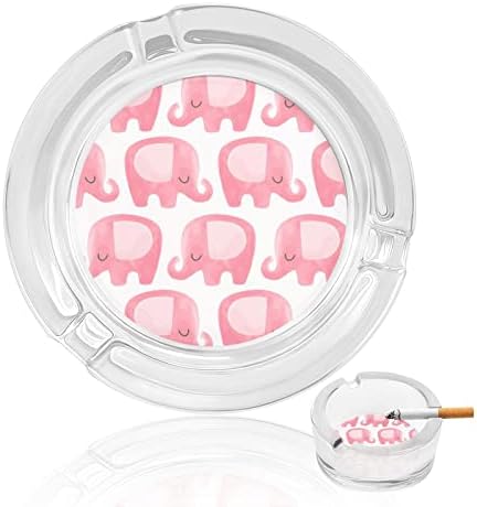 Ružičasti slon staklene pepeljare za cigarete okruglih ladica za pepeo za kućni ured i restorane
