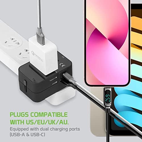Travel USB Plus International Power Adapter kompatibilan sa Samsung Galaxy J3 International for Worldwide Power za 3 uređaja USB Typec,