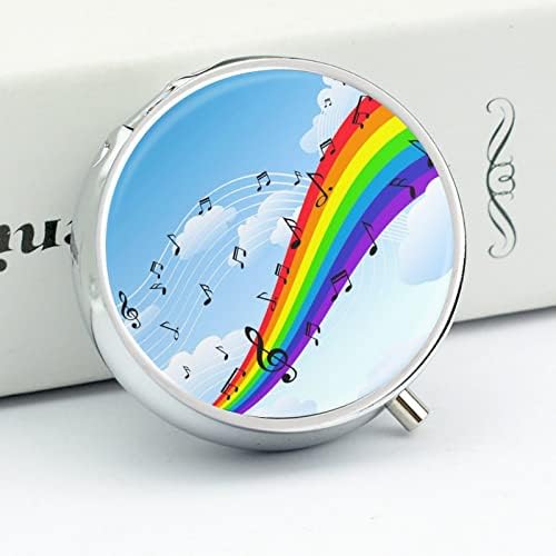 Okružna tableta Kutija Rainbow Music Plup Metal Medicine Organizator tableta za džepnu torbicu i putovanja 5 cm