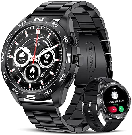 Pametni satovi za muškarce s Bluetooth pozivima, vojne legurne strukture Smartwatch, IP67 vodootporni fitness sat s podsjetnikom za
