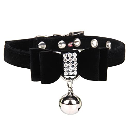 Jednostavna ogrlica za pse baršunasta Elegantna mašna uže mačja ogrlica zvono Pseći lanac ogrlica za kućne ljubimce mačja Ogrlica