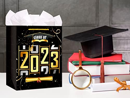 Torba za poklone za maturu 2023 razred poklon vrećica za maturu 2023 s papirnatim papirom i ručkama 11,5 poklon vrećice za poklone