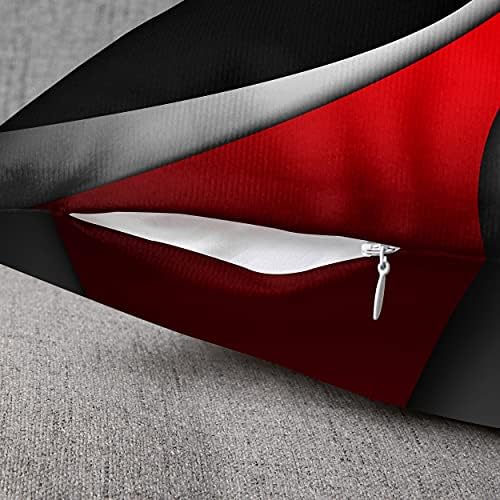 Emventnost set od 4 jastučne prekrivače Moderni sažetak crvene pruge siva crna bijela akrilna akrilna podebljana siva ukrasni jastučni