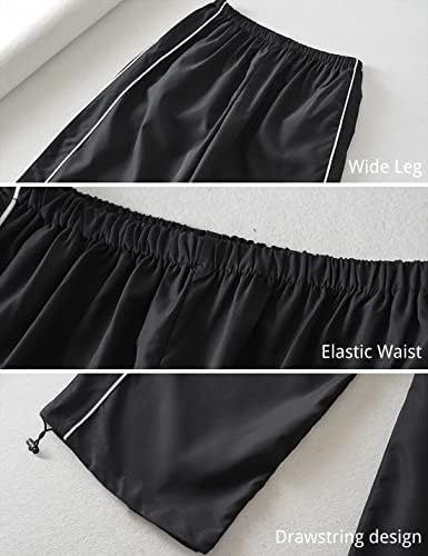 Huaqiao Women Bagggy hlače Track hlače široke noge elastični struk Y2K padobranske hlače hlače Tweatpants