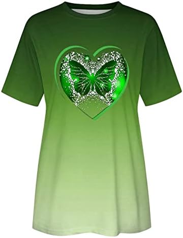 St. Patricks Dan ženske košulje, ženske vrhove ležerne gornje kratke rukave Okrugli vrat tiskana grafička majica slatka haljina za