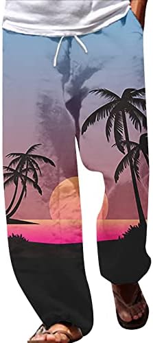 Muške hlače, ljetne hlače za plažu, hipi hlače, široke boho joga hlače, havajske Ležerne Muške hlače s otvorenim nogavicama