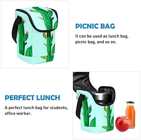 Ženska torba za ručak, Muška kutija za ručak, ženska torba za ručak, Muška kutija za ručak, zeleni biljni plavi uzorak