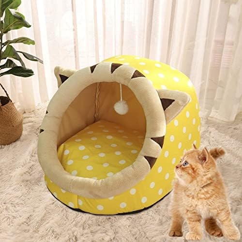 Prijenosni kreveti za mačke s dnom protiv klizanja, meko sklonište, kućica za kućne ljubimce za mačiće, štene, zeca, 35,35,31 cm, žuta