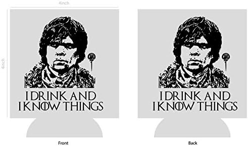 Tyrion Lannister - Držač piva - Pijem i znam stvari | Smiješna novost može hladnija Hugger Coolie Huggie - Fantasy Drama Tema | Držač