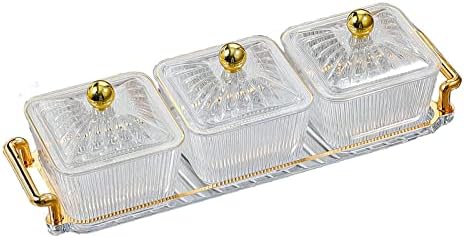 Oitto voćne grickalice koje poslužuju pladanj s poklopcima i nosačima luksuznih kutija za nakit začinjeni začini za začin za kućni