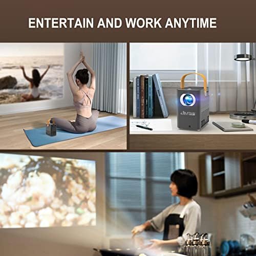 Prijenosni Wifi Bluetooth projektor, Jimtab V1 Vanjski projektor Podržan Full HD 1080p, mini filmski projektor s sklopivim nosačem