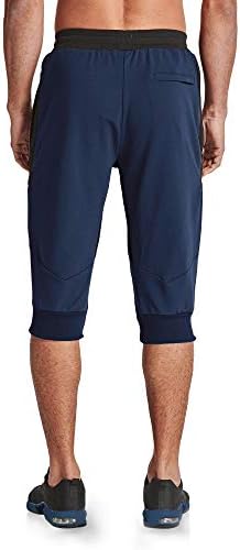 Magcomsen muški 3/4 joggers Capri hlače s džepovima s patentnim zatvaračem Slim fit trening trening trening capri joggers