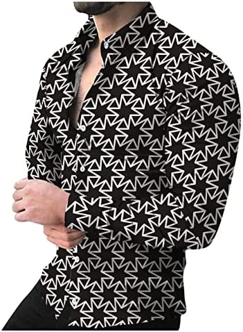 Muške košulje Ljeto dugih rukava 2023 gumb dolje tiskani Y2K vrhovi casual moda plus matične bluze