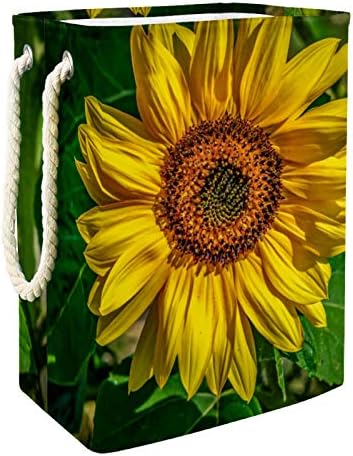 Košara za rublje s cvijećem suncokreta ugrađena podstava s uklonjivim nosačima košara za rublje s ručkama