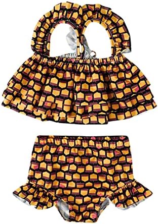 Božićne odjeće mališane djevojke malu djecu Ljetne djevojke Bowknot Yellow Crna ruffles dva komada Novo