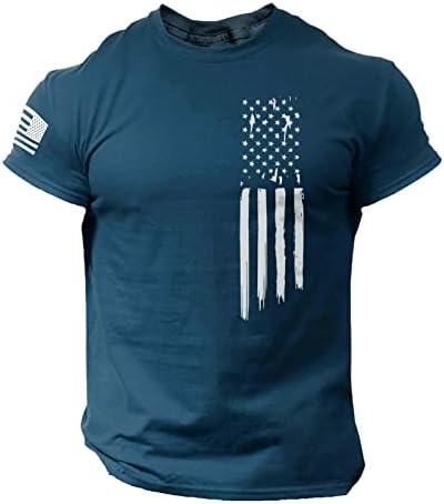 Patriotska majica za muškarce, ležerna široka majica kratkih rukava, 4. srpnja, majice s američkom zastavom, vrhovi