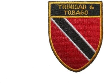 Trinidad & Tobago Country Flag Ovalni štit izvezeno željezo na patch grebenu značka 2 x 2 1/2 inča .. Novo