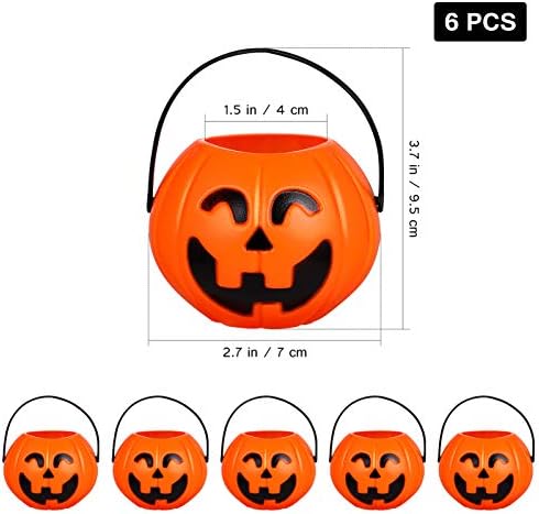 Toyandona 6 PCS Halloween prijenosna kanta od bundeve plastična mini nosač bombona od bundeve za djecu trik ili tretman, nasumični