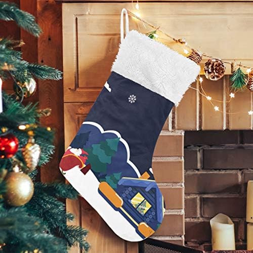 Pimilagu božićni Djed Mraz Elk božićne čarape 1 pakiranje 17.7 , Viseće čarape za božićni ukras