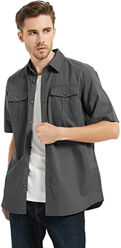 Pooluly muške ležerne košulje s gumbama dolje radna košulja kratka rukava za prozračnu radnu odjeću