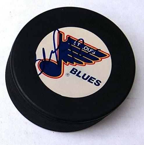 Vitalij Karamnov potpisao je hokejaški pak s autogramom St. Louis Blues z / COA-NHL Pakovi s autogramima