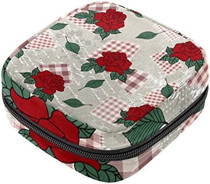 Torba za pohranu higijenskih uložaka Vintage torba navlaka za higijenske uloške mala kozmetička torbica Vintage crveni karirani cvijet