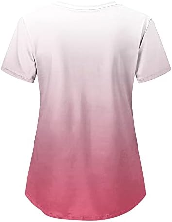 Qttthzzr pamučne majice za žene, ljetna raglan košulja Ladie's Hip Home odjeća kratki rukav labave košulje za fit v vrat topli