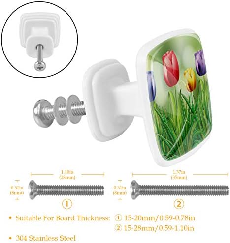 _ Šareni tulipan s cvjetnim uzorkom cvijeće za Majčin dan vrata ladice klizna Ručka Ukras namještaja za kuhinjski ormar toaletni stolić