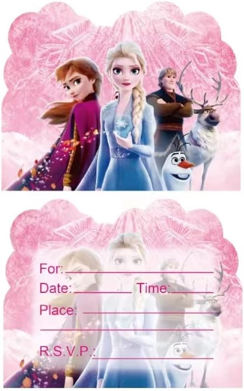 BRKENT 20 ICE princeza Pozivnice za rođendan, pozivnice za zabavu na ledenoj princezi, tematska zabava za tematsku zabavu na ledu princeza