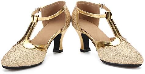 Hiposeus ženske latino plesne cipele s t-trap latino salsa performans plesne cipele Srednje potpele, model 309