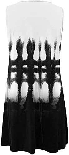 Vintage sundress za žene 2023 ljetna modna večernja haljina casual Okrugli vrat Bez rukava labava Mini haljina za plažu