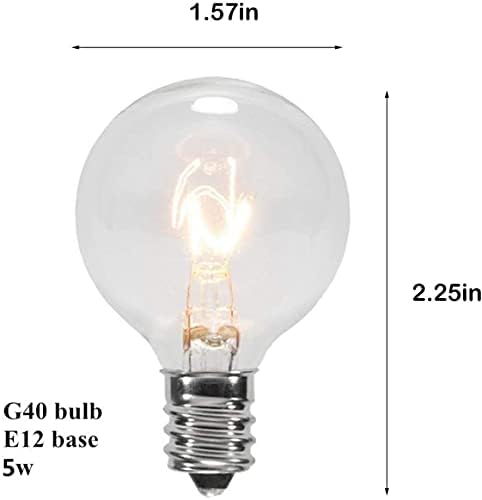 5-Ваттные žarulje E12 Globe String Prozirne lampe G40 1,5-inčni žarulja sa žarnom niti Edison s podesivim ona zamjeni sijalica Toplo