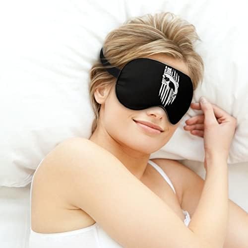 Američka zastava bas ribolovna maska ​​za oči s podesivim remenom za muškarce i žene noć za spavanje