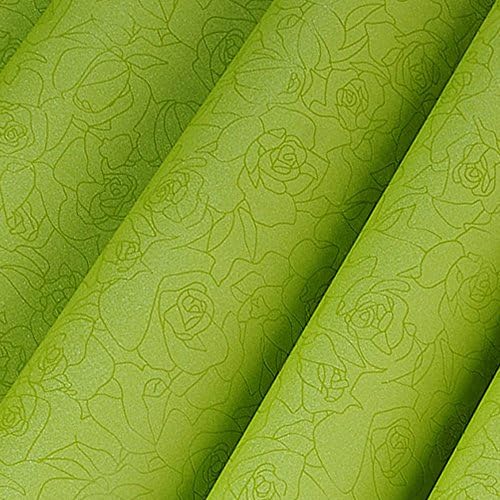 Yifely lako instalirati reljefne zelene ruže samoljepljive obloge za ladice s policama PVC Zaštitni papir, 23-inčni do 19,7 stopa