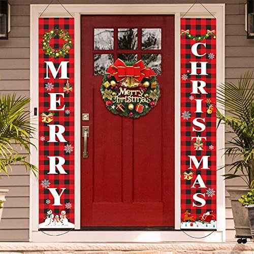 Aikei božićni transparenti božićna vrata vise zastave natpise natpisa trijem viseći božićni ukrasi s vijencima za kućni zid vanjski